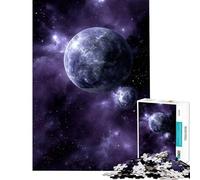 Puzzle de 1000 pièces pour Adultes Planètes dans Une nébuleuse Violette Décoration Murale Anti-Stress Cadeau d'anniversaire ou de Voyage (38x26cm)