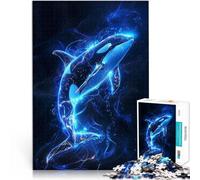 Puzzle de 1000 pièces pour Adultes Plongée avec des orques luminescentes ，pour Les 14 Ans et Plus Jeu éducatif pour Anniversaire et Noël。