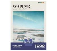Puzzle De 1000 Pièces pour Adultes Polar Bears Under Aurora Borealis Puzzle Adulte, Jouet, Décoration Murale, Découpe De Précision, Cadeau Unique pour Un Anniversaire Ou Noël 70x50cm/1000pcs