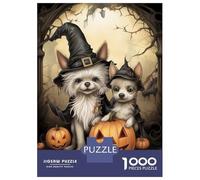 Puzzle De 1000 Pièces pour Adultes Poodle Halloween Witch Hat Puzzle Adulte, Jouet, Décoration Murale, Difficile, Cadeau d'anniversaire, Cadeaux, 52x38cm/1000pcs