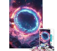 Puzzle de 1000 pièces pour Adultes Portail Cosmique néon avec astéroïdes Jeu Difficile et Stimulant Cadeau Anti-Stress pour Femmes À partir de 14 Ans 38x26cm