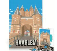 Puzzle de 1000 pièces pour Adultes Porte de la Ville de Haarlem Art du Voyage Jeu d'articulation Amusant et Intelligent Défi divertissant et Calme Cadeau d'anniversaire ou de Loisir (38x26cm)