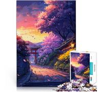 Puzzle de 1000 pièces pour Adultes Porte Torii du Coucher du Soleil Jeu de Quiz Activités Amusantes à la Maison, Cadeaux d'anniversaire, Cadeaux de Voyage, 52x38cm