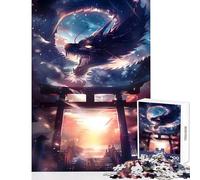 Puzzle de 1000 pièces pour Adultes Porte Torii Mythique et Dragon Jeu éducatif Idéal comme Cadeau pour Un Anniversaire ou Noël Dimensions 50x75cm