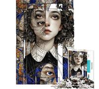 Puzzle de 1000 pièces pour Adultes Portrait Abstrait Casse-tête Jeu de rapidité Cadeau d'anniversaire Unique (Taille 38x26cm)