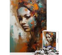 Puzzle de 1000 pièces pour Adultes Portrait Abstrait de Femme décoration Murale pour Les collectionneurs et Les Artistes Amateurs de Beaux-Arts Dimensions 38x26 cm