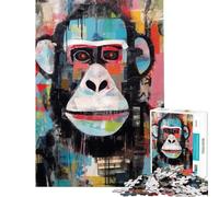 Puzzle de 1000 pièces pour Adultes Portrait Abstrait de Gorille Jeu Relaxant Amusant et Original Cadeau d'anniversaire Unique (75x50cm)