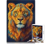 Puzzle de 1000 pièces pour Adultes - Portrait Abstrait et coloré d'une lionne - Profitez d'un Moment de détente et de Relaxation - Assemblage Stable et découpe précise - Dimensions:50x75cm