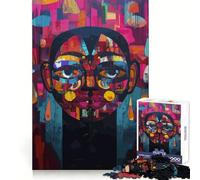 Puzzle de 1000 pièces pour Adultes Portrait Abstrait Pop Art en kaléidoscope Renforce la mémoire Moments de détente Bords Nets Cadeau raffiné (50x75cm)