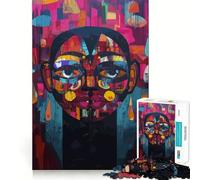 Puzzle de 1000 pièces pour Adultes Portrait Abstrait Pop Art en kaléidoscope Renforce la mémoire Moments de détente Bords Nets Cadeau raffiné (50x75cm)