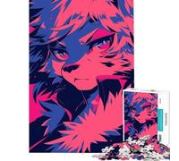 Puzzle de 1000 pièces pour Adultes Portrait Animalier aux Couleurs néon Jouet de 1000 pièces décoration Murale Anti-Stress Cadeau d'anniversaire ou de Voyage (38x52cm)