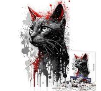 Puzzle de 1000 pièces pour Adultes Portrait Bleu Russe décoration Murale Cadeau d'anniversaire Jeu Relaxant et Anti-Stress Dimensions 38x52cm