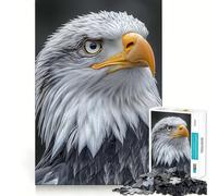 Puzzle de 1000 pièces pour Adultes Portrait d'aigle à tête Blanche Jeu de réflexion Artistique précis Loisirs créatifs Cadeau d'anniversaire Amusant (38x26cm)