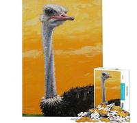Puzzle de 1000 pièces pour Adultes Portrait d'autruche Activités Amusantes à la Maison Jeu Difficile Difficile Impossible Convient aux 14 Ans et Plus (38x26cm)