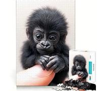 Puzzle de 1000 pièces pour Adultes Portrait de bébé Gorille Jeu aux Bords Nets Stimulation Cognitive Jeu de Relaxation Cadeau Festif et ludique (38x26cm)