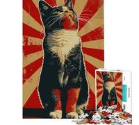 Puzzle de 1000 pièces pour Adultes Portrait de Chat Art Urbain Défi à compléter Décoration intérieure Jeu Amusant Convient aux 14 Ans et Plus (38x26cm)
