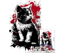 Puzzle de 1000 pièces pour Adultes Portrait de Chat Munchkin Décoration Murale Amusante Jeu de réflexion Difficile et Stimulant Dimensions 38x52cm