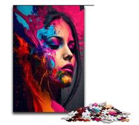Puzzle de 1000 pièces pour Adultes Portrait de Femme coloré Jeu Manuel 75x50cm