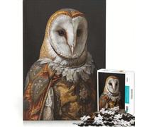 Puzzle de 1000 pièces pour Adultes Portrait de Hibou médiéval Jeu éducatif Difficile et Stimulant idéal comme Cadeau 38x52cm