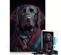 Puzzle de 1000 pièces pour Adultes,Portrait de Labrador Noir,Jeu de réflexion, pour se détendre ou pour Un Anniversaire (38x52cm)