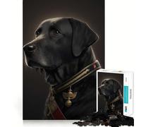 Puzzle de 1000 pièces pour Adultes,Portrait de Labrador Noir,Jeu de réflexion, pour se détendre ou pour Un Anniversaire (38x26cm)