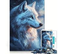 Puzzle de 1000 pièces pour Adultes Portrait de Loup Blanc Entraînement Mental ludique Pièces nettes et sans bavures Activité de Groupe réconfortante (38x52cm)