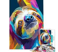 Puzzle de 1000 pièces pour Adultes Portrait de Paresseux coloré Jeu éducatif et Amusant Défi Stimulant Cadeau pour Femmes et Hommes (Dimensions 75x50cm)