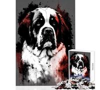 Puzzle de 1000 pièces pour Adultes Portrait de Saint-Bernard Jeu éducatif Cadeau d'anniversaire Niveau de difficulté élevé Dimensions 50x75cm