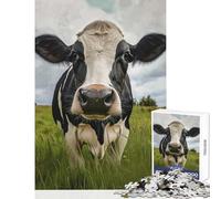 Puzzle de 1000 pièces pour Adultes Portrait de Vache Holstein décoration Jouet et activité Artistique Cadeau éducatif et ludique à la Maison Dimensions 38x26cm