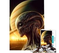 Puzzle de 1000 pièces pour Adultes Portrait d'extraterrestre Amical Puzzle de 1000 pièces Décoration Murale Niveau de difficulté Difficile pour Les Amis et la Famille (38x52cm)