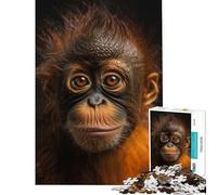 Puzzle de 1000 pièces pour Adultes Portrait d'orang-outan Jouet éducatif Cadeau d'anniversaire Excellent Cadeau et Jouet (Taille 38x26cm)