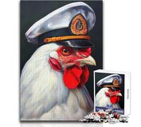 Puzzle de 1000 pièces pour Adultes - Portrait du Capitaine Poulet - Profitez d'un Moment de détente et de Relaxation - Assemblage Stable et découpe précise - Dimensions:50x75cm