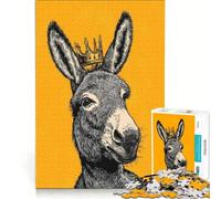 Puzzle de 1000 pièces pour Adultes, Portrait du Roi Âne, Jeu Manuel d'assemblage de Motifs, Cadeau d'anniversaire Unique 38x52cm