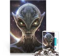 Puzzle de 1000 pièces pour Adultes Portrait d'un Extraterrestre Gris Jouets de Jeu Activités Amusantes à la Maison, Cadeaux d'anniversaire, Cadeaux de Voyage, 38x26cm