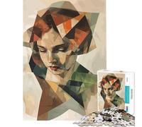 Puzzle de 1000 pièces pour Adultes Portrait géométrique Style Jacques Villon Jeu éducatif défi Jouet Relaxant Cadeau d'anniversaire œuvre d'art (Taille 38x26cm)