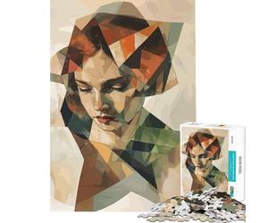 Puzzle de 1000 pièces pour Adultes Portrait géométrique Style Jacques Villon Jeu éducatif défi Jouet Relaxant Cadeau d'anniversaire œuvre d'art (Taille 38x26cm)