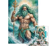 Puzzle de 1000 pièces pour Adultes Poséidon Dieu de la mer Activités Amusantes à Faire à la Maison Jeux de détente et d'humour pour Les 14 Ans et Plus Jeu de Puzzle proposé (50x75cm)