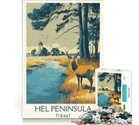 Puzzle de 1000 pièces pour Adultes, Poster de la péninsule d'Hel, Jeu Impossible, Anti-Stress, Cadeau d'anniversaire ou de Noël Unique 50x75cm