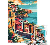 Puzzle de 1000 pièces pour Adultes Poster de Sicile Jeu de réflexion Amusant à Faire à la Maison Course de Vitesse Manuelle adapté aux Personnes de 14 Ans et Plus (50x75cm)