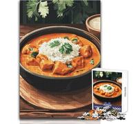 Puzzle de 1000 pièces pour Adultes:Poulet Tikka Masala et Riz Jeu éducatif et Amusant, idéal comme Cadeau attentionné pour Toutes Les Occasions Dimensions:38x52cm