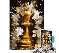 Puzzle de 1000 pièces pour Adultes pour Les Enfants Jeu de Peinture sur Le thème du Roi des échecs Activités Amusantes à la Maison stimule la mémoire et Fait Travailler Les méninges