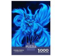 Puzzle De 1000 Pièces pour Adultes Power Kitsune Fox Neon Puzzles pour Adultes - Décoration Murale - Décoration Intérieure - Cadeaux Uniques d'anniversaire Et De Noël 38x26cm/1000pcs