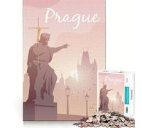 Puzzle de 1000 pièces pour Adultes Prague Découpe Parfaite Jeu de Concentration Amusant pour Un Moment de détente et de détente Cadeau d'anniversaire ou de Loisir (50x75cm)