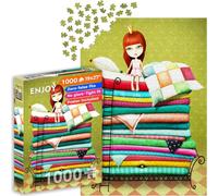 Puzzle de 1000 pièces pour adultes - Princesse de conte de fées et le pois, courtepointes patchwork | Finition mate antireflet | Puzzle amusant et stimulant | 68,6 x 48,3 cm | Cadeau unique | Profitez