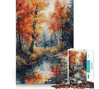 Puzzle de 1000 pièces pour Adultes Promenade d'automne Jeu de Concentration et de précision pour Passer Un Moment agréable et Amusant Décoration Artistique de Noël (38x26cm)