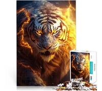 Puzzle de 1000 pièces pour Adultes Puissant Tigre énergétique Difficile et défi Chaque pièce est Unique - Jeu Familial Stimulant et Amusant 26x38cm