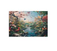 Puzzle de 1000 pièces pour Adultes, Puzzle 3D, Images Haute résolution, décoration intérieure, Salon, décoration Murale.Paradis des Oiseaux Fantastique 26x38cm