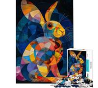 Puzzle de 1000 pièces pour Adultes Puzzle Abstrait de Lapin Jeu Manuel décoration intérieure idéal comme Cadeau (Taille 38x52cm)
