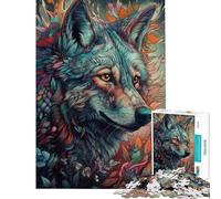 Puzzle de 1000 pièces pour Adultes Puzzle Abstrait de Loup pour Les Amateurs de Jeux vidéo (Dimensions 38x26cm)