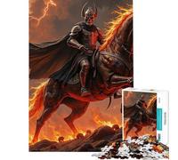 Puzzle de 1000 pièces pour Adultes Puzzle apocalyptique Cavalier sur Cheval de feu Jeu Anti-Stress Améliore la mémoire Cadeau de Noël ou d'anniversaire (Dimensions 38x52cm)